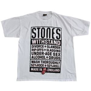 Vintage 1994 Rolling‎ Stones Band (XXL) Shirt Withstand White Single Stitch USA